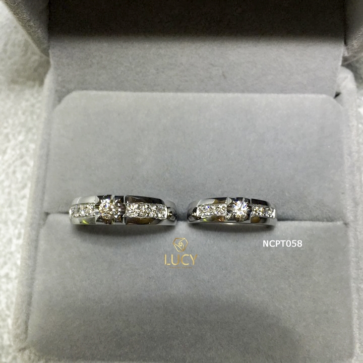 NCPT058 Nhẫn cưới bạch kim cao cấp Platinum 90% PT900 - Lucy Jewelry