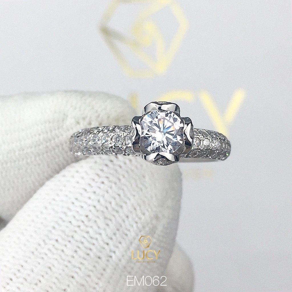 EM062 Nhẫn nữ vàng, nhẫn ổ kim cương 5.4mm 5.5mm, nhẫn nữ thiết kế, nhẫn cầu hôn, nhẫn đính hôn - Lucy Jewelry