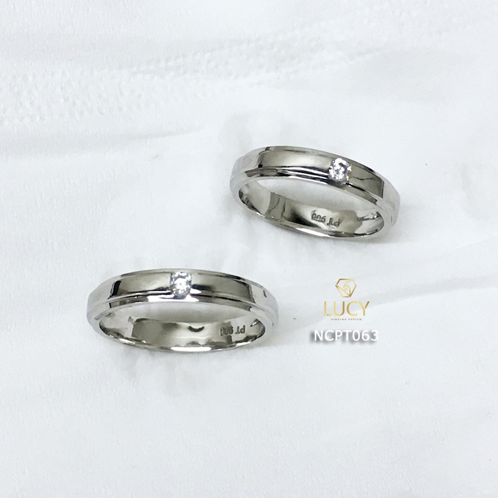 NCPT063 Nhẫn cưới bạch kim cao cấp Platinum 90% PT900 - Lucy Jewelry