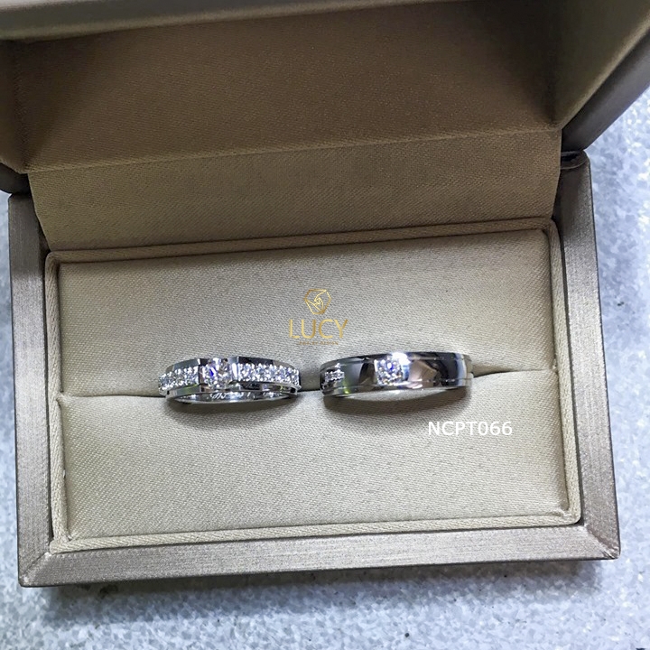 NCPT066 Nhẫn cưới bạch kim cao cấp Platinum 90% PT900 - Lucy Jewelry