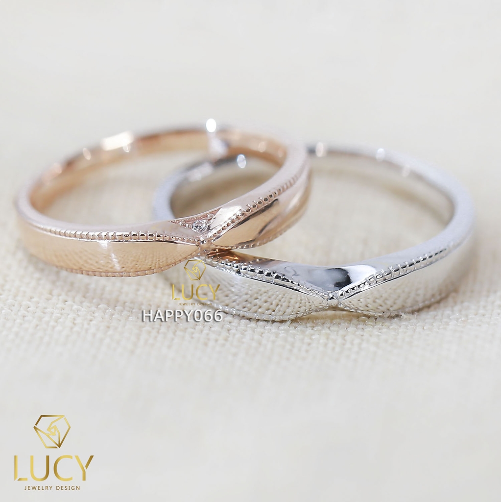 HAPPY066 Nhẫn cưới thiết kế, nhẫn cưới cao cấp, nhẫn cưới kim cương - Lucy Jewelry