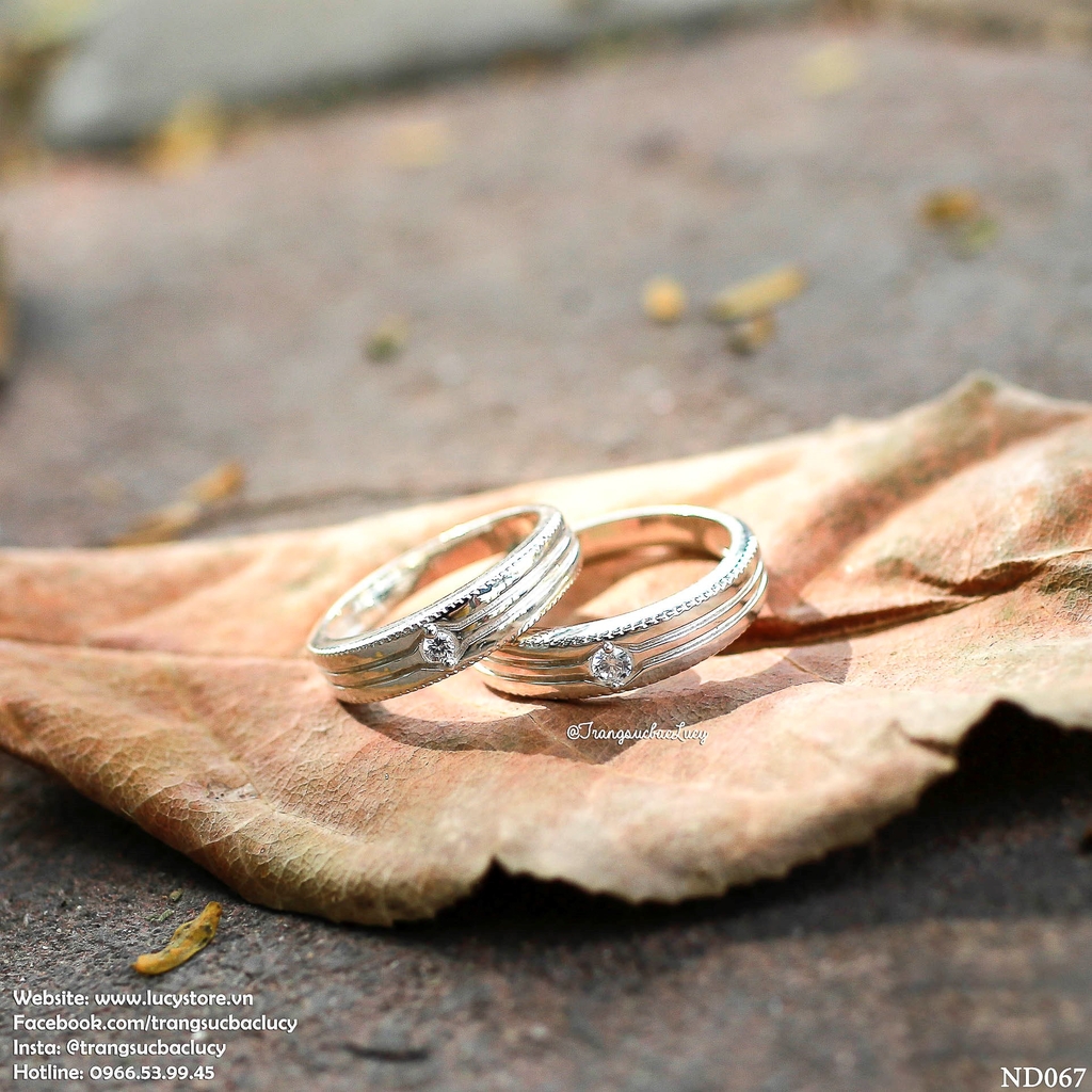 Nhẫn đôi nhẫn cặp bạc Lucy  - ND067