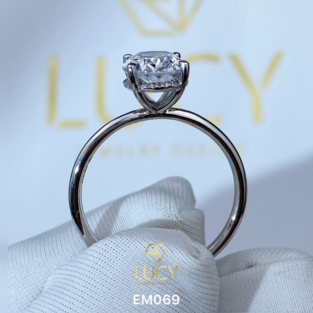 EM069 Nhẫn nữ vàng, nhẫn ổ kim cương oval 2carat 7*9mm, nhẫn nữ thiết kế, nhẫn cầu hôn, nhẫn đính hôn - Lucy Jewelry