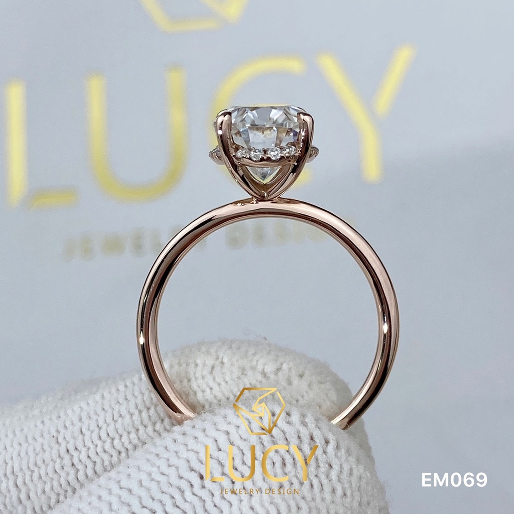 EM069 Nhẫn nữ vàng, nhẫn ổ kim cương oval 2carat 7*9mm, nhẫn nữ thiết kế, nhẫn cầu hôn, nhẫn đính hôn - Lucy Jewelry