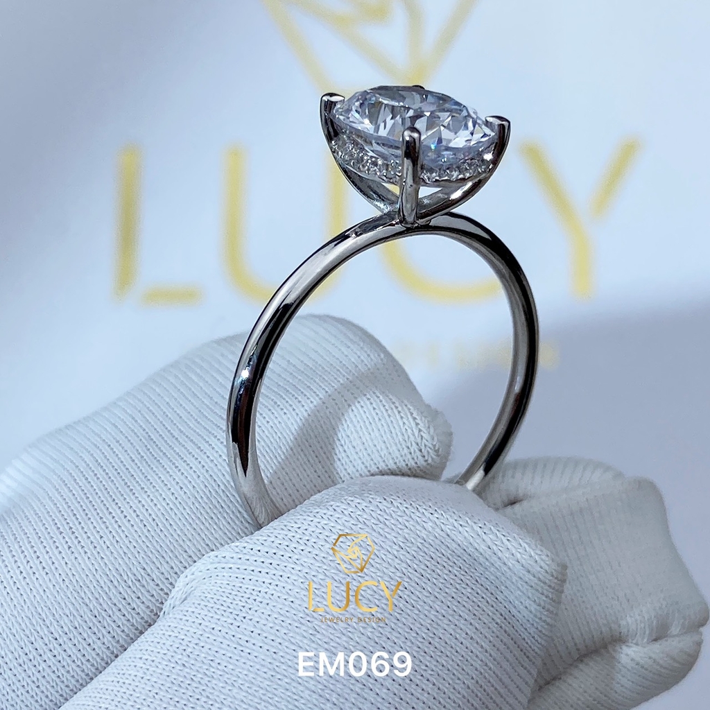 EM069 Nhẫn nữ vàng, nhẫn ổ kim cương oval 2carat 7*9mm, nhẫn nữ thiết kế, nhẫn cầu hôn, nhẫn đính hôn - Lucy Jewelry