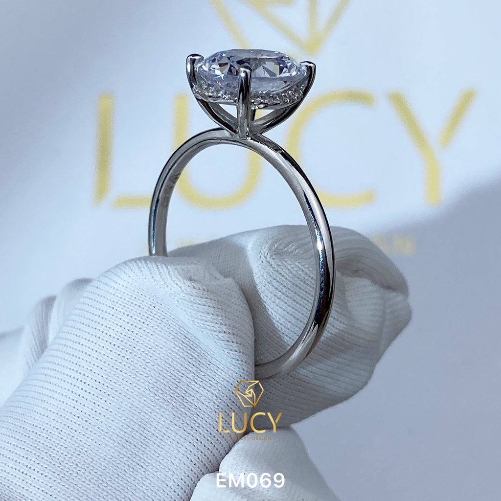 EM069 Nhẫn nữ vàng, nhẫn ổ kim cương oval 2carat 7*9mm, nhẫn nữ thiết kế, nhẫn cầu hôn, nhẫn đính hôn - Lucy Jewelry