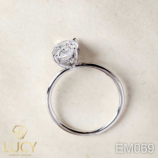 EM069 Nhẫn nữ vàng, nhẫn ổ kim cương oval 2carat 7*9mm, nhẫn nữ thiết kế, nhẫn cầu hôn, nhẫn đính hôn - Lucy Jewelry