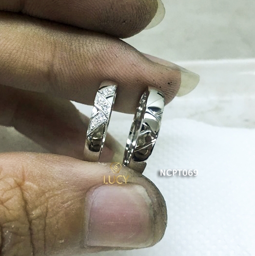 NCPT069 Nhẫn cưới bạch kim cao cấp Platinum 90% PT900 - Lucy Jewelry