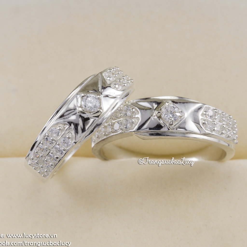 Nhẫn đôi nhẫn cặp bạc Lucy - ND049