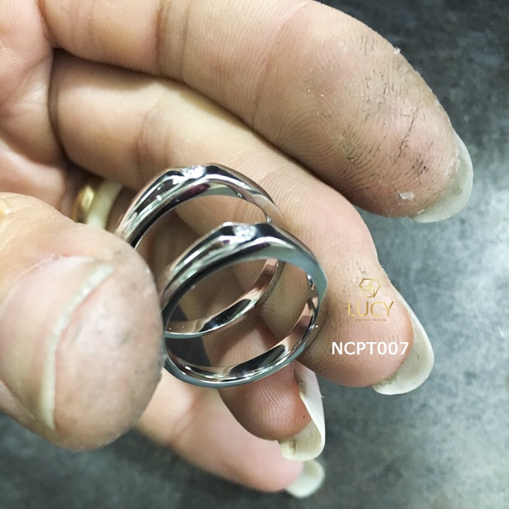 NCPT007 Nhẫn cưới bạch kim cao cấp Platinum 90% PT900 - Lucy Jewelry