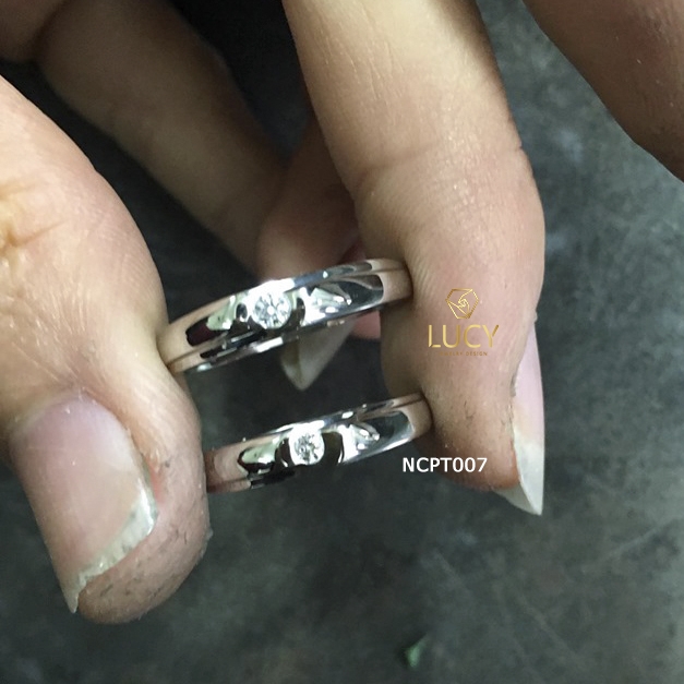 NCPT007 Nhẫn cưới bạch kim cao cấp Platinum 90% PT900 - Lucy Jewelry