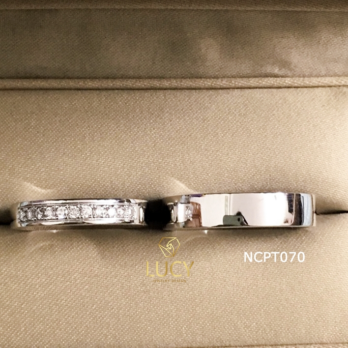 NCPT070 Nhẫn cưới bạch kim cao cấp Platinum 90% PT900 - Lucy Jewelry