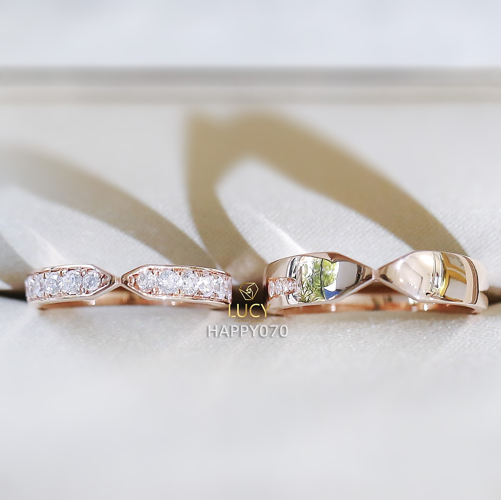 HAPPY070 Nhẫn cưới thiết kế, nhẫn cưới cao cấp, nhẫn cưới kim cương - Lucy Jewelry