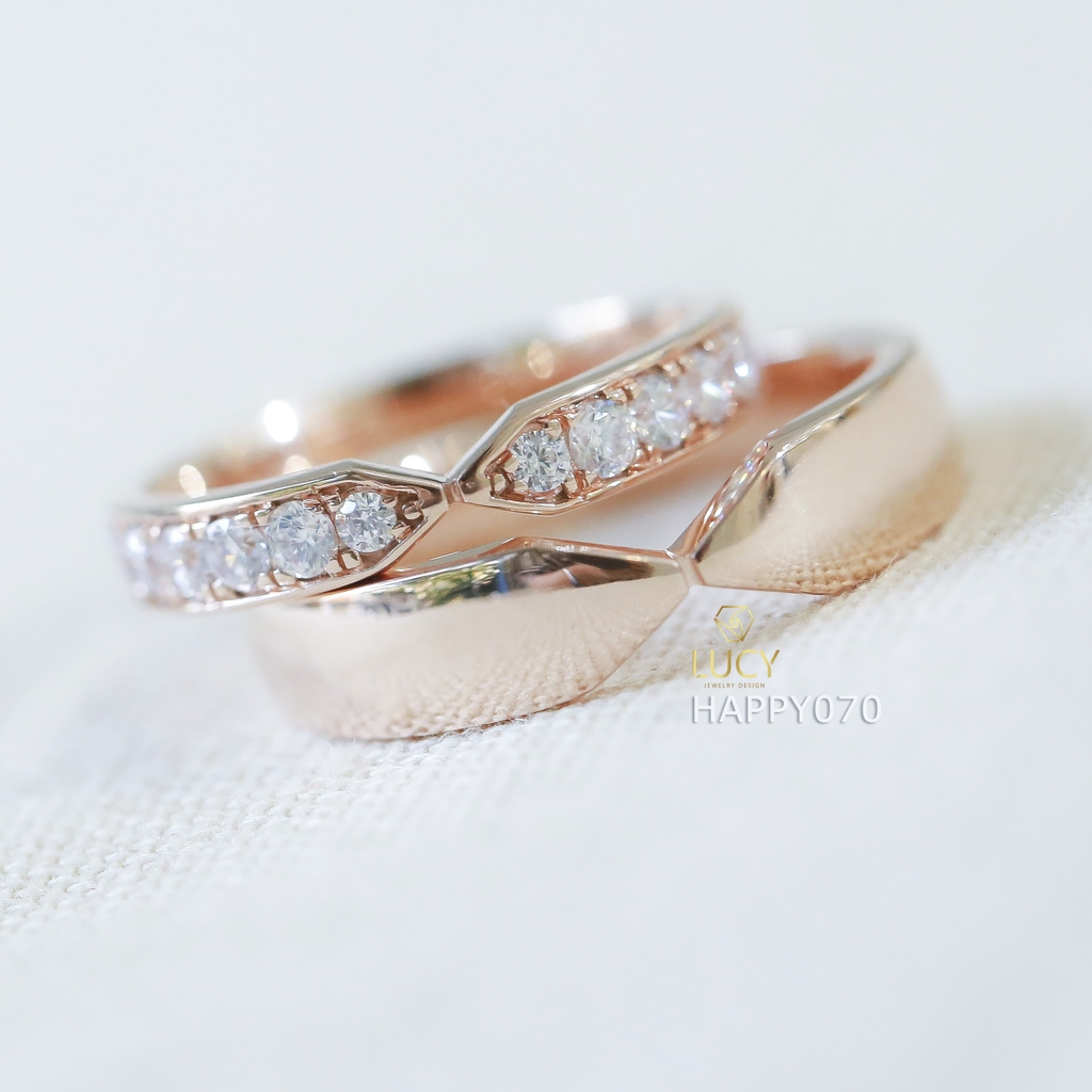 HAPPY070 Nhẫn cưới thiết kế, nhẫn cưới cao cấp, nhẫn cưới kim cương - Lucy Jewelry