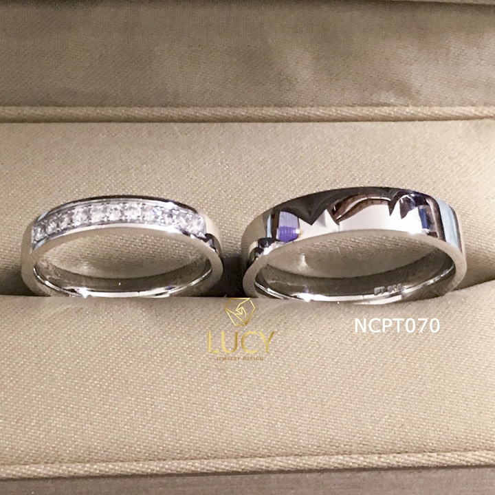 NCPT070 Nhẫn cưới bạch kim cao cấp Platinum 90% PT900 - Lucy Jewelry