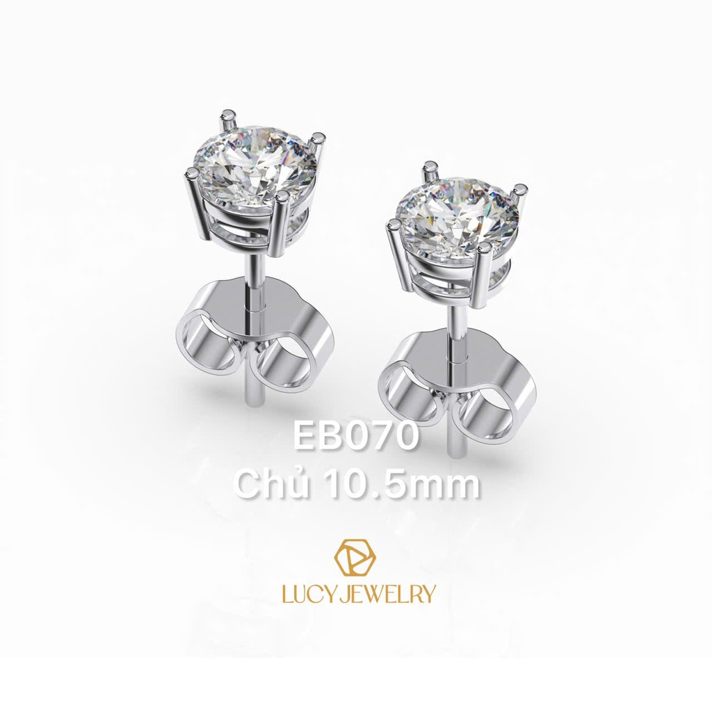 EB070 - Khuyên tai thiết kế, 10.5mm, round cut  - Lucy Jewelry