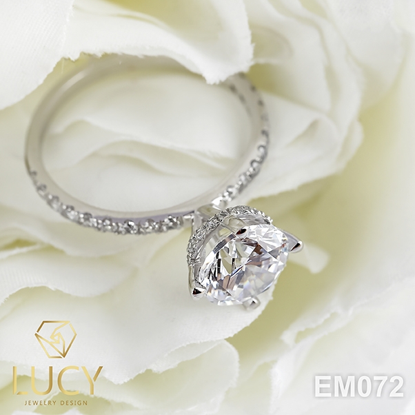 EM072 Nhẫn nữ vàng, nhẫn ổ kim cương 8mm, 8.1mm, nhẫn nữ thiết kế, nhẫn cầu hôn, nhẫn đính hôn - Lucy Jewelry