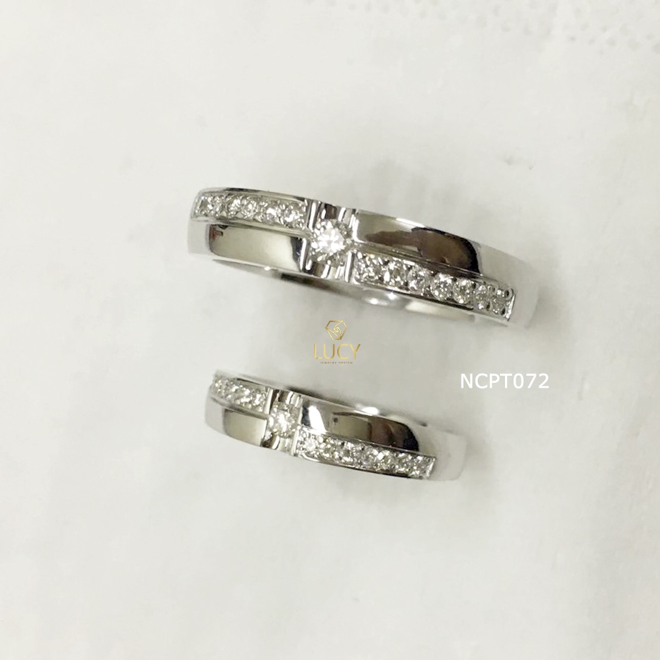 NCPT072 Nhẫn cưới bạch kim cao cấp Platinum 90% PT900 - Lucy Jewelry