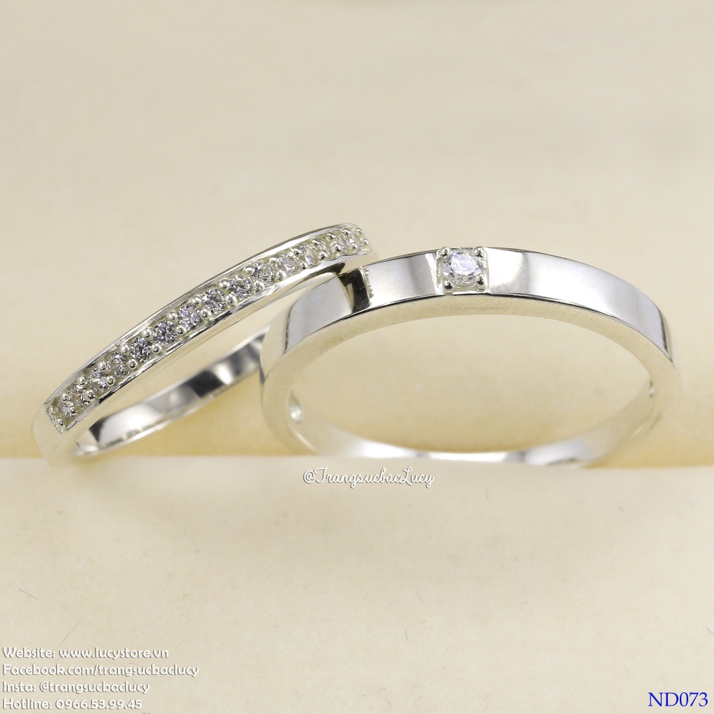 Nhẫn đôi nhẫn cặp bạc Lucy  - ND073