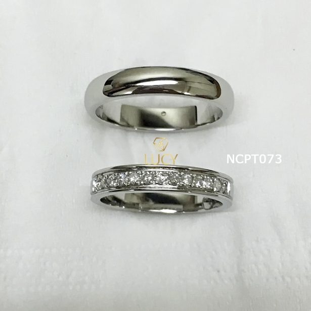 NCPT073 Nhẫn cưới bạch kim cao cấp Platinum 90% PT900 - Lucy Jewelry