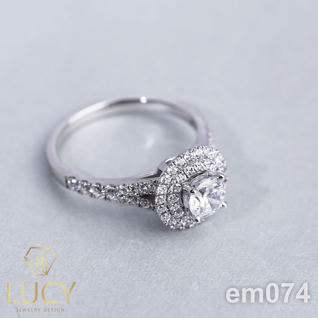 EM074 Nhẫn nữ vàng, nhẫn ổ kim cương 5mm, nhẫn nữ thiết kế, nhẫn cầu hôn, nhẫn đính hôn - Lucy Jewelry