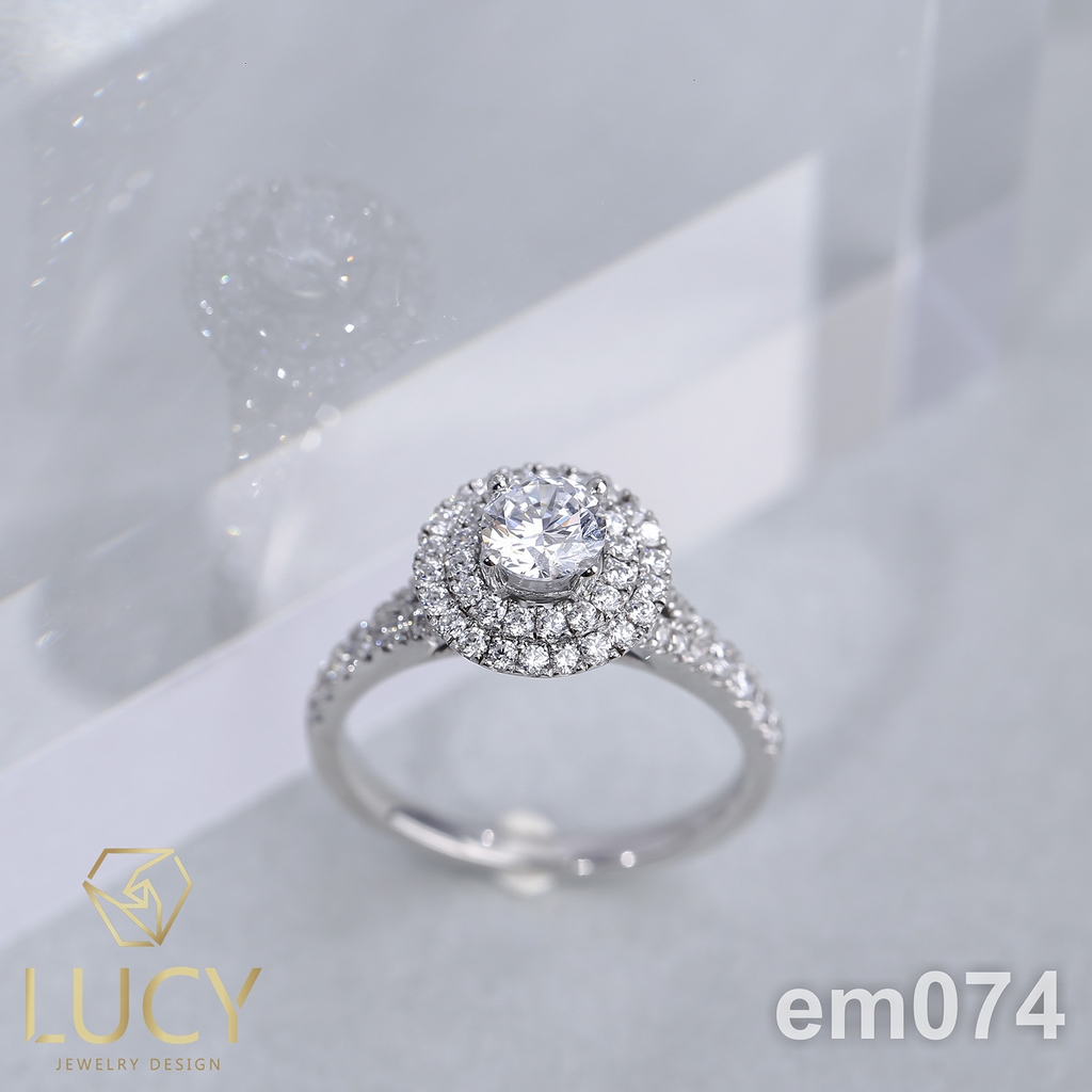EM074 Nhẫn nữ vàng, nhẫn ổ kim cương 5mm, nhẫn nữ thiết kế, nhẫn cầu hôn, nhẫn đính hôn - Lucy Jewelry