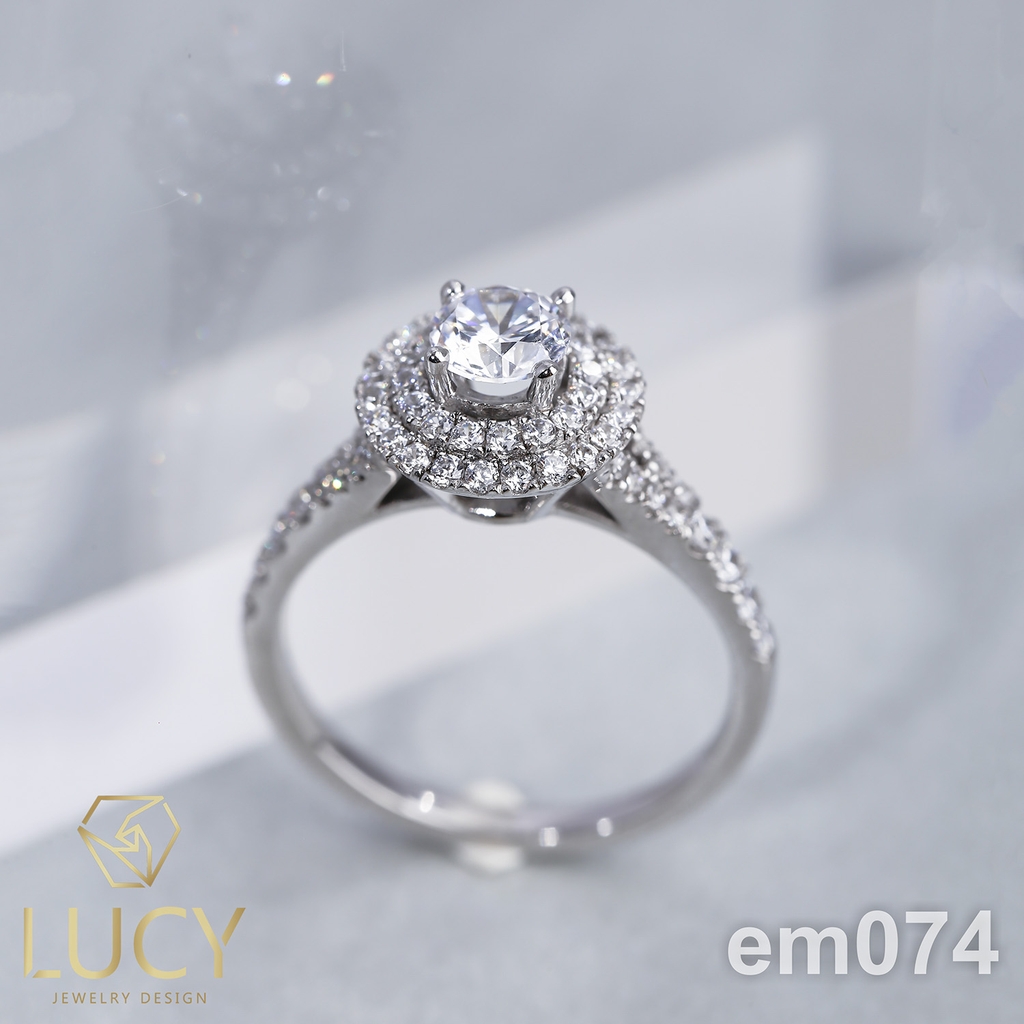 EM074 Nhẫn nữ vàng, nhẫn ổ kim cương 5mm, nhẫn nữ thiết kế, nhẫn cầu hôn, nhẫn đính hôn - Lucy Jewelry