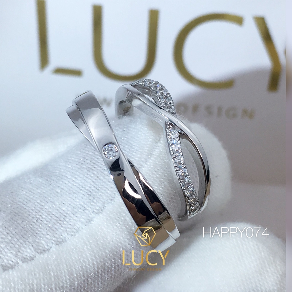 HAPPY074 Nhẫn cưới thiết kế, nhẫn cưới cao cấp, nhẫn cưới kim cương - Lucy Jewelry