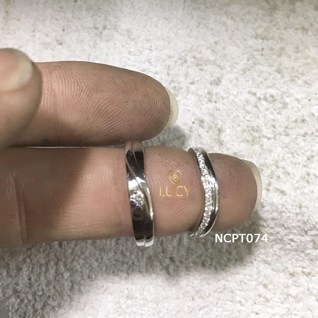 NCPT074 Nhẫn cưới bạch kim cao cấp Platinum 90% PT900 - Lucy Jewelry