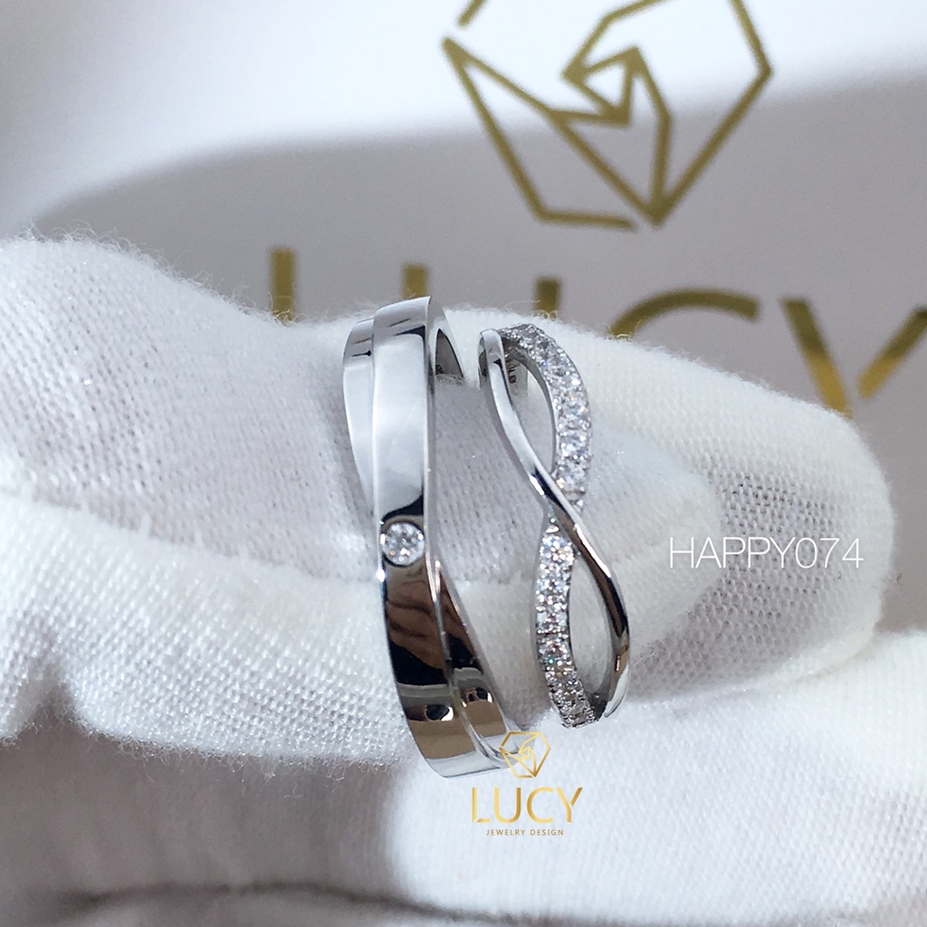 HAPPY074 Nhẫn cưới thiết kế, nhẫn cưới cao cấp, nhẫn cưới kim cương - Lucy Jewelry