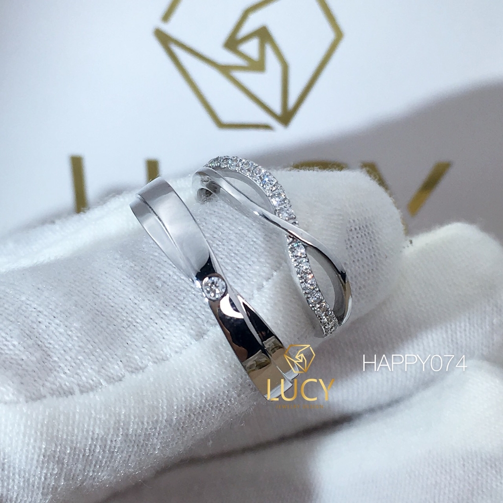 HAPPY074 Nhẫn cưới thiết kế, nhẫn cưới cao cấp, nhẫn cưới kim cương - Lucy Jewelry