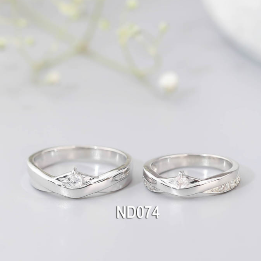 Nhẫn đôi nhẫn cặp bạc Lucy  - ND074