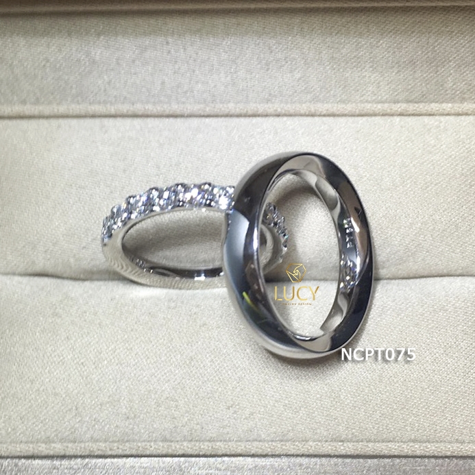 NCPT075 Nhẫn cưới bạch kim cao cấp Platinum 90% PT900 - Lucy Jewelry