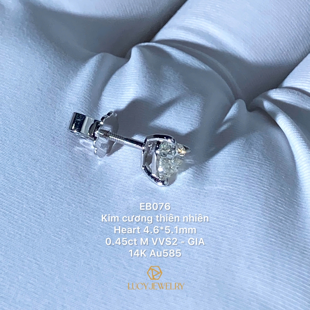 EB076 - Khuyên tai thiết kế, heart cut, 0.45 carat  - Lucy Jewelry