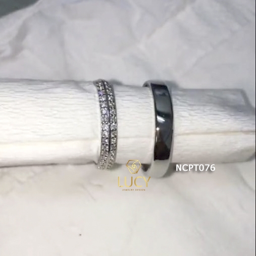 NCPT076 Nhẫn cưới bạch kim cao cấp Platinum 90% PT900 - Lucy Jewelry