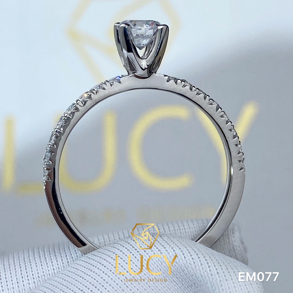 EM077 Nhẫn nữ vàng, nhẫn ổ kim cương 4.5mm, nhẫn nữ thiết kế, nhẫn cầu hôn, nhẫn đính hôn - Lucy Jewelry