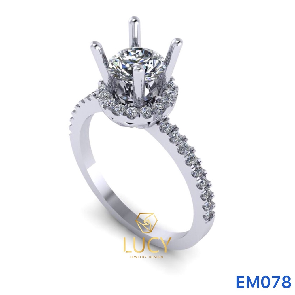 EM078 Nhẫn nữ vàng, nhẫn ổ kim cương 5.4mm 5.5mm, nhẫn nữ thiết kế, nhẫn cầu hôn, nhẫn đính hôn - Lucy Jewelry