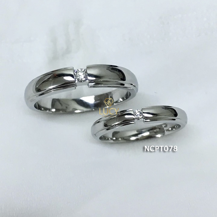 NCPT078 Nhẫn cưới bạch kim cao cấp Platinum 90% PT900 - Lucy Jewelry
