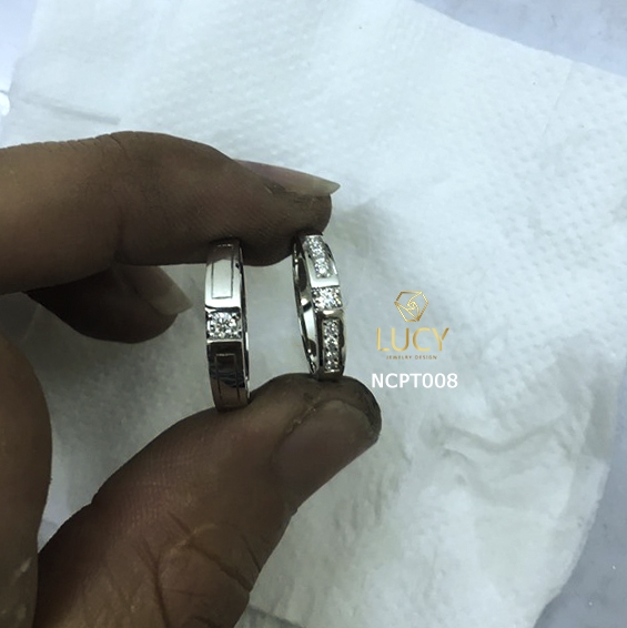 NCPT008 Nhẫn cưới bạch kim cao cấp Platinum 90% PT900 - Lucy Jewelry