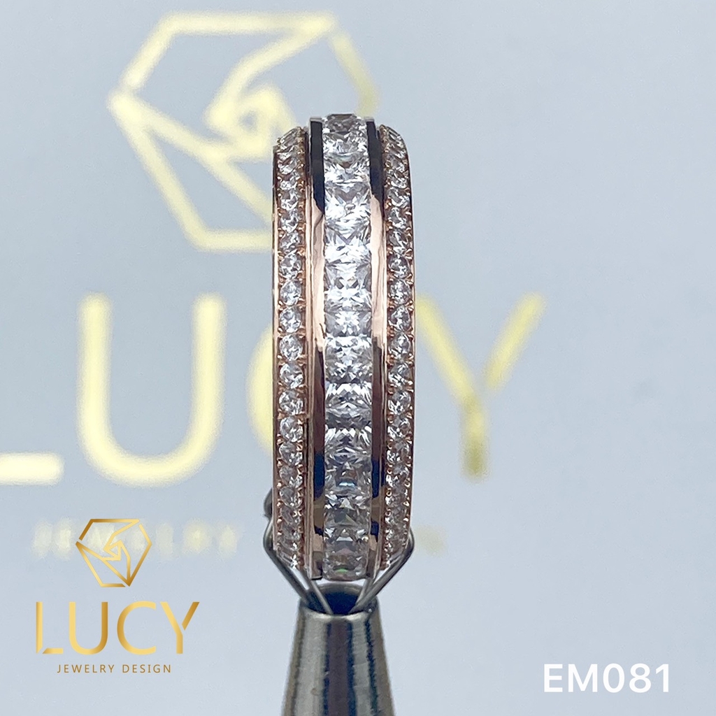 EM081 Nhẫn unisex nam và nữ full đá vuông - Lucy Jewelry