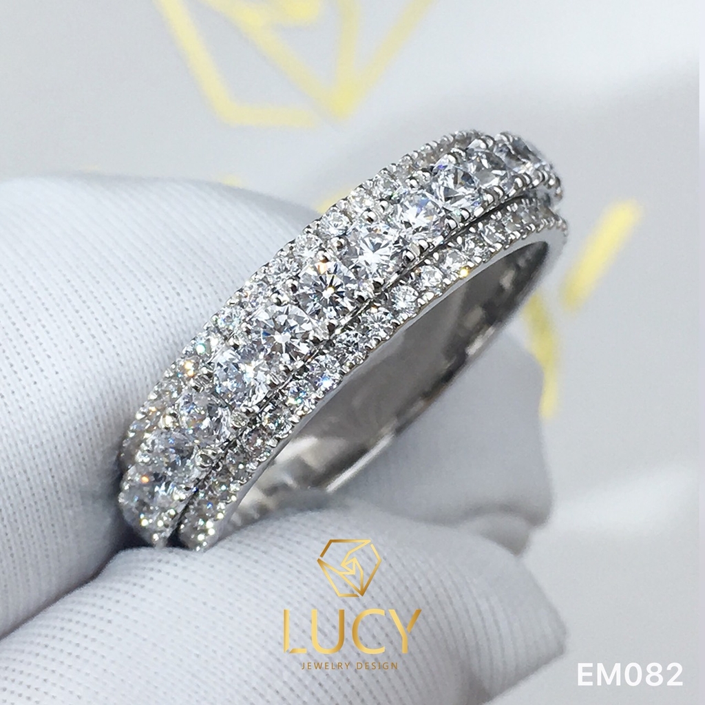 EM082 Nhẫn xoay unisex nam và nữ full đá - Lucy Jewelry