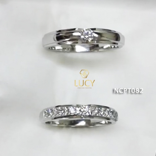 NCPT082 Nhẫn cưới bạch kim cao cấp Platinum 90% PT900 - Lucy Jewelry