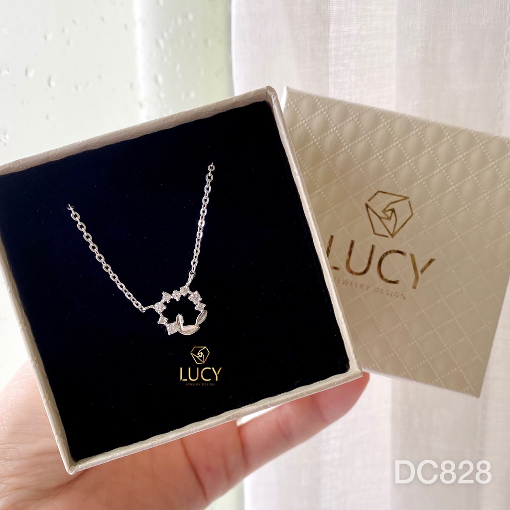 DC828 DÂY CHUYỀN VÒNG TRÒN LÁ VÒNG TRÒN VĨNH CỬU BẠC LUCY