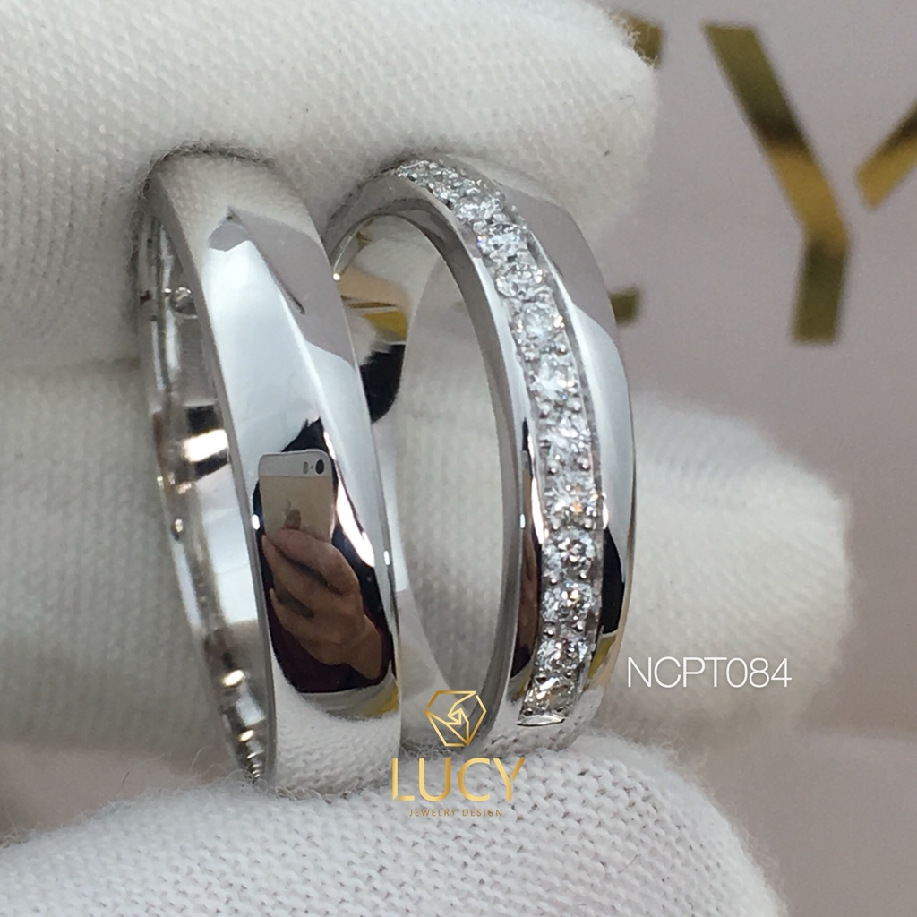 NCPT084 Nhẫn cưới bạch kim cao cấp Platinum 90% PT900 - Lucy Jewelry