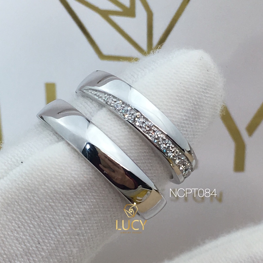 NCPT084 Nhẫn cưới bạch kim cao cấp Platinum 90% PT900 - Lucy Jewelry