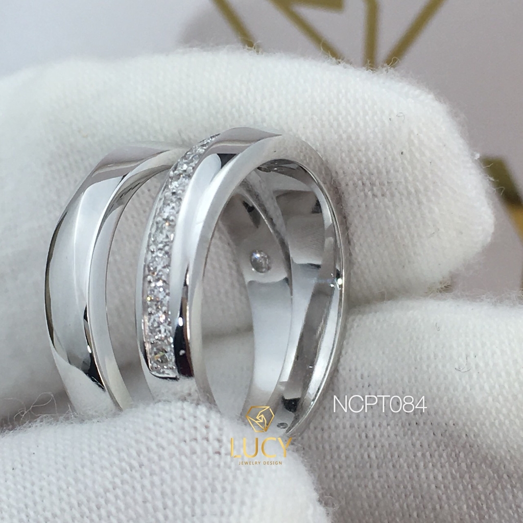 NCPT084 Nhẫn cưới bạch kim cao cấp Platinum 90% PT900 - Lucy Jewelry