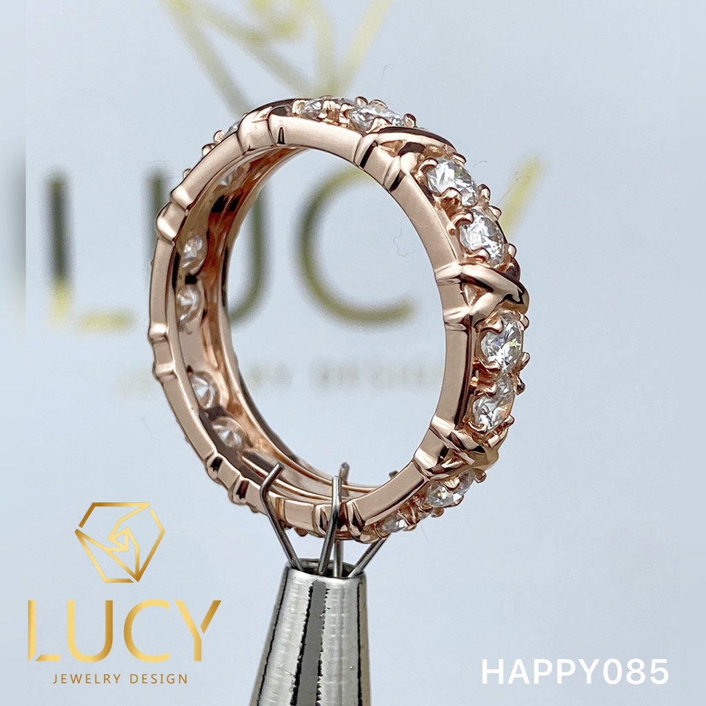 HAPPY085 Nhẫn Unisex full đá 3mm - Lucy Jewelry