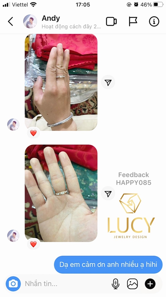 HAPPY085 Nhẫn Unisex full đá 3mm - Lucy Jewelry