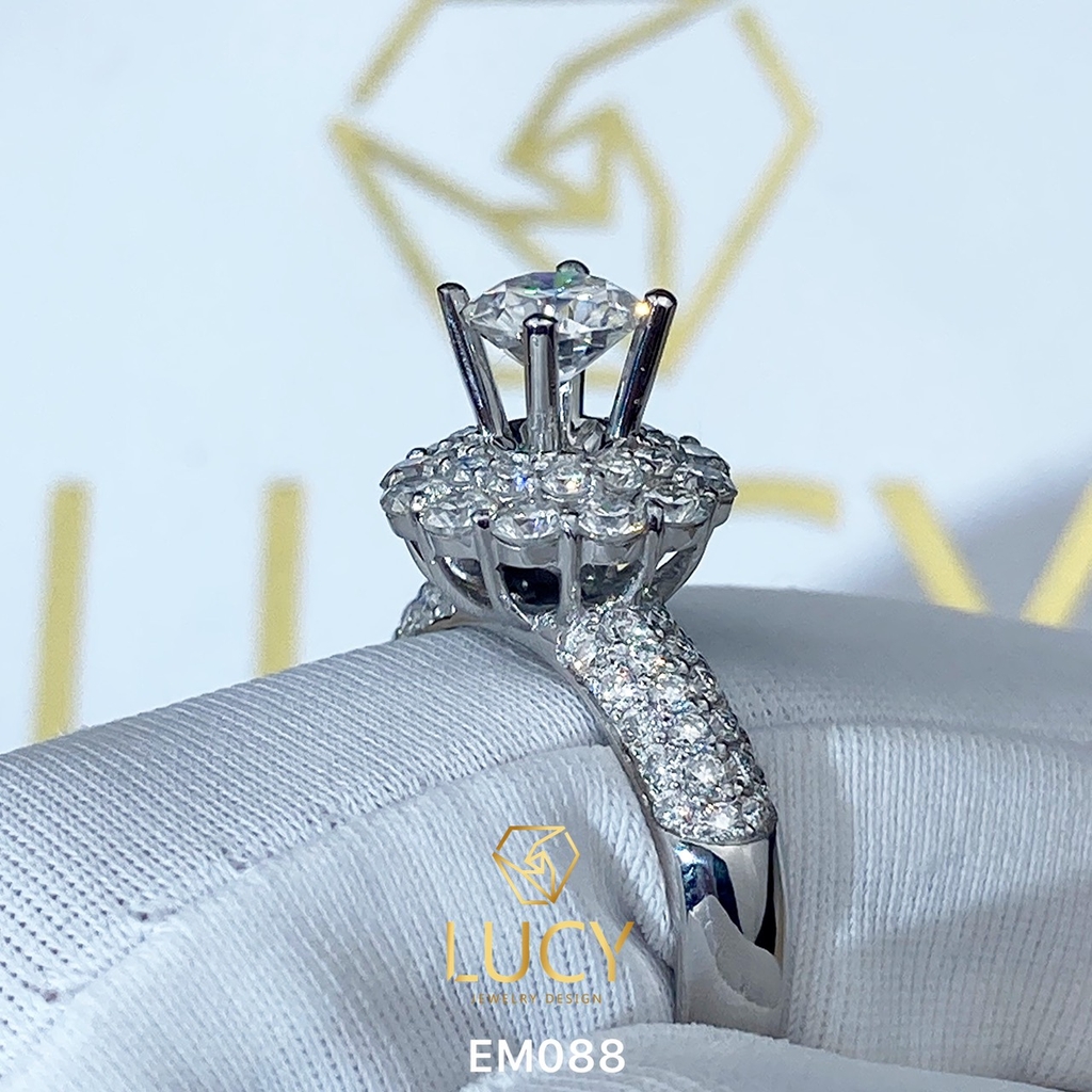 EM088 Nhẫn cầu hôn, nhẫn đính hôn, nhẫn kim cương 5.4mm 5.5mm, nhẫn nữ thiết kế đẹp - Lucy Jewelry