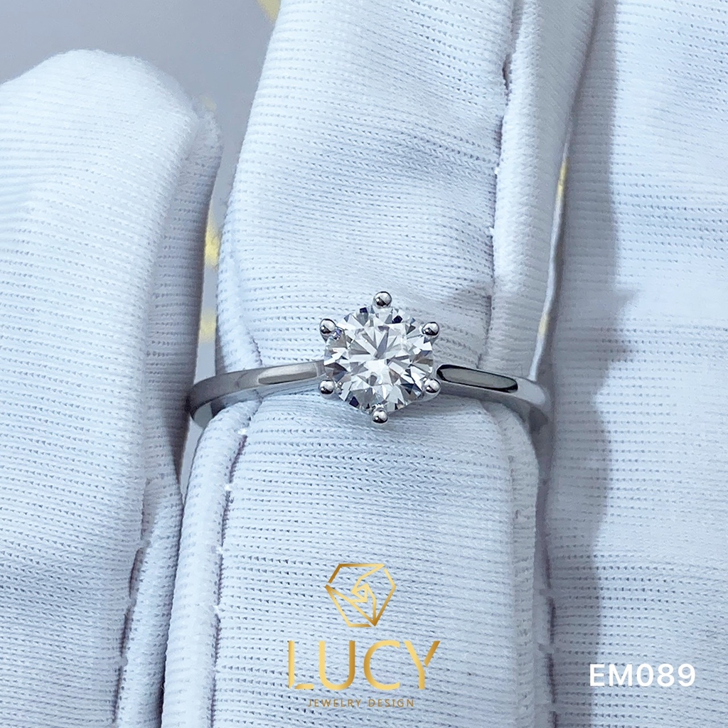 EM089 Nhẫn cầu hôn, nhẫn đính hôn, nhẫn kim cương 5mm, nhẫn nữ thiết kế đẹp - Lucy Jewelry